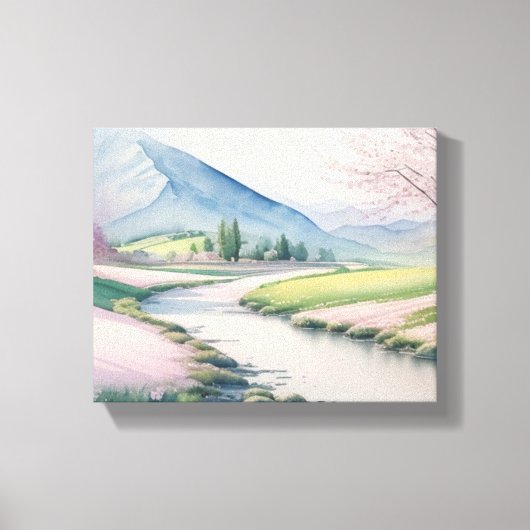 Tranquil Springtime Berglandschap Canvas Afdruk (Voorkant)