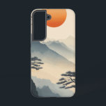 Tranquil Sunrise Peaks telefoonhoesje Samsung Galaxy Hoesje<br><div class="desc">Een zachte zon komt op boven rustige bergen en wast de wereld in het delicate ochtendlicht en rustige sereniteit.</div>
