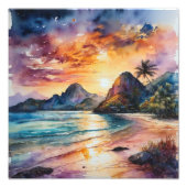 Tranquil Sunset Beach Foto Afdruk (Voorkant)