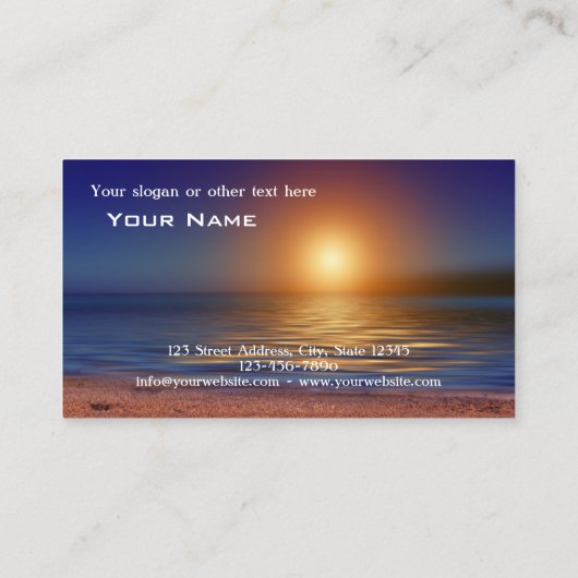 Tranquil Sunset Beach Visitekaartje (Achterkant)