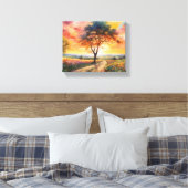 Tranquil Sunset Field Canvas Afdruk (Insitu (Slaapkamer))