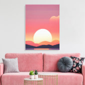 Tranquil Sunset Lake Uitzicht Canvas Afdruk (Insitu (Woonkamer))