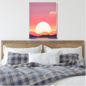 Tranquil Sunset Lake Uitzicht Canvas Afdruk (Insitu (Slaapkamer))