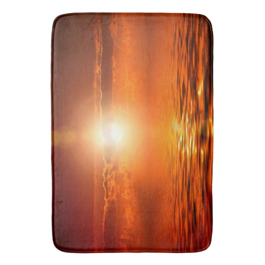 Tranquil Sunset Oranje Golden Sky over Zee Badmat (Voorkant Verticaal)