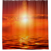 Tranquil Sunset Oranje Golden Sky over Zee Douchegordijn (Voorkant)