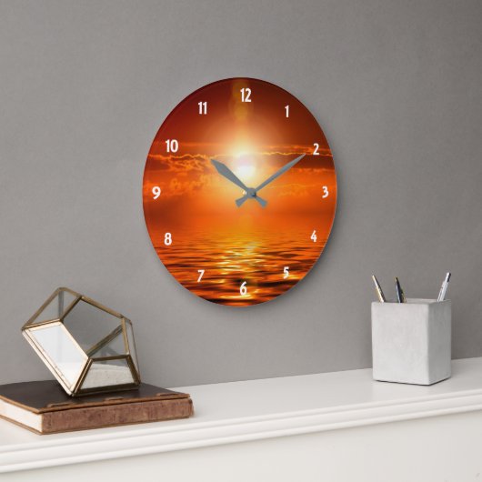 Tranquil Sunset Oranje Golden Sky over Zee Grote Klok (Kantoor)