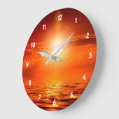 Tranquil Sunset Oranje Golden Sky over Zee Grote Klok (Hoek)