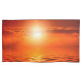 Tranquil Sunset Oranje Golden Sky over Zee Kussensloop (Voorkant-Links)
