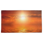 Tranquil Sunset Oranje Golden Sky over Zee Kussensloop (Voorkant-Rechts)