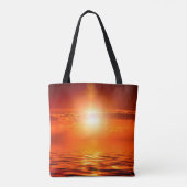 Tranquil Sunset Oranje Golden Sky over Zee Tote Bag (Achterkant)