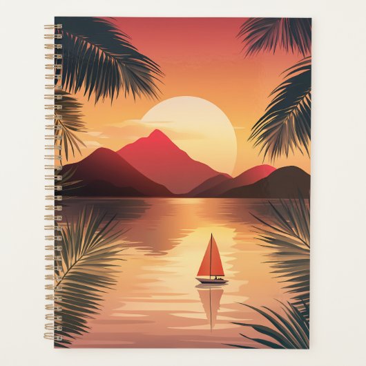 ⛵ Tranquil Sunset Sail Planner 🌅📘 (Voorkant)