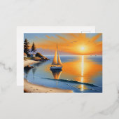 Tranquil Sunset Serenity Folie Feestdagen Briefkaart (Voorkant / Achterkant)