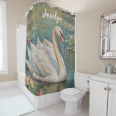 Tranquil Swan Serenade Douchegordijn (In situ)