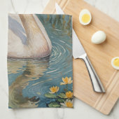 Tranquil Swan Serenade Theedoek (Quarter Fold)