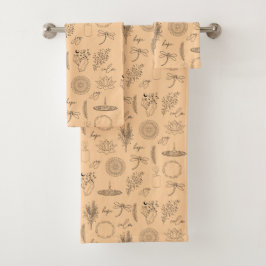 Tranquil Symbols: 3-Piece Wellness-Inspired Bad Handdoek