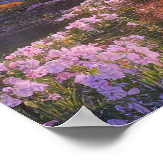 Tranquil Temple op de Riverbank Poster (Hoek)