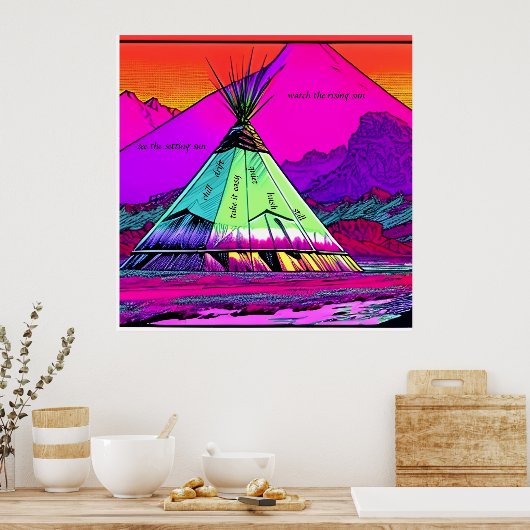 TRANQUIL TEPEE - stille stilte. bewerkbare tekst Poster (Keuken)