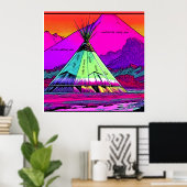 TRANQUIL TEPEE - stille stilte. bewerkbare tekst Poster (Thuiskantoor)