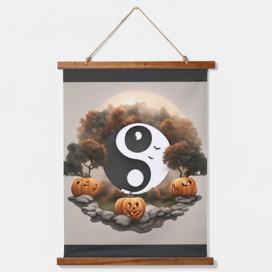 Tranquil Treats: Zen Halloween esthetiek Hangend Wandkleed (Voorkant)