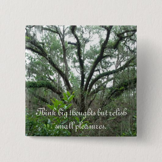 Tranquil Tree-Button Vierkante Button 5,1 Cm (Voorkant)