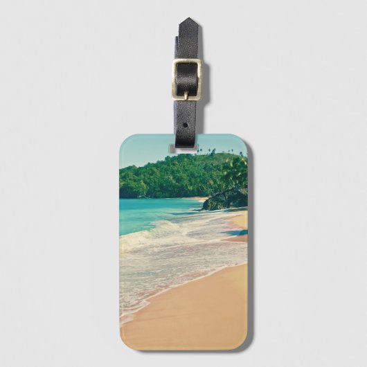 Tranquil Tropical Island Beach Bagagelabel (Voorkant (verticaal))