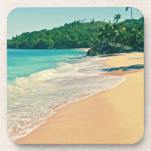 Tranquil Tropical Island Beach Bier Onderzetter (Voorkant)