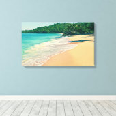 Tranquil Tropical Island Beach Canvas Afdruk (Insitu (Houten vloer))