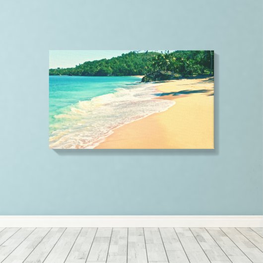 Tranquil Tropical Island Beach Canvas Afdruk (Insitu (Houten vloer))