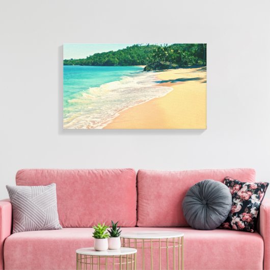 Tranquil Tropical Island Beach Canvas Afdruk (Insitu (Woonkamer))
