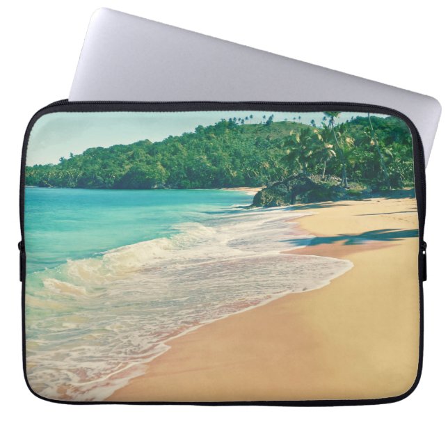 Tranquil Tropical Island Beach Laptop Sleeve (Voorkant)