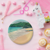 Tranquil Tropical Island Beach Papieren Bordje (Feest)