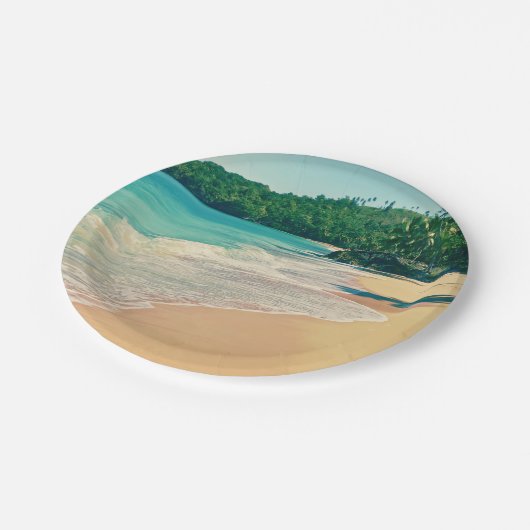 Tranquil Tropical Island Beach Papieren Bordje (Gekanteld)