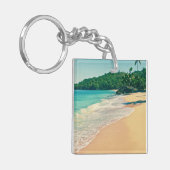 Tranquil Tropical Island Beach Sleutelhanger (Voorkant Links)