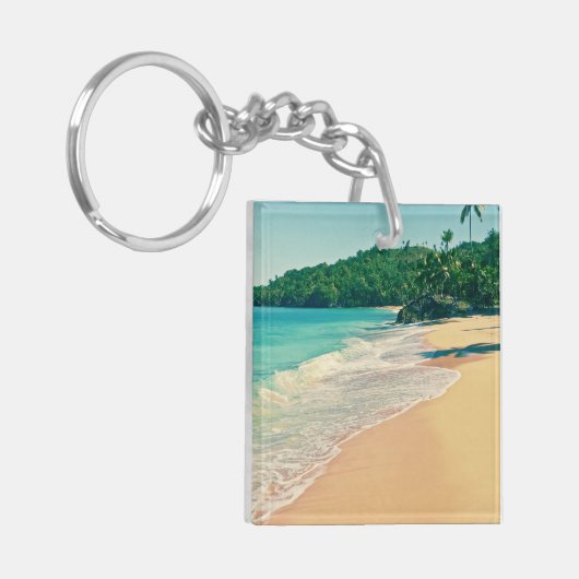 Tranquil Tropical Island Beach Sleutelhanger (Voorkant Links)