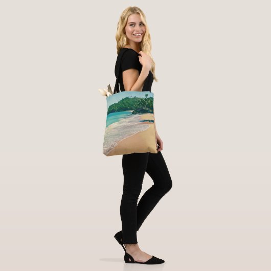 Tranquil Tropical Island Beach Tote Bag (Op model)