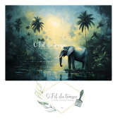 Tranquil Tropical Landscape with Elephant Tissuepapier