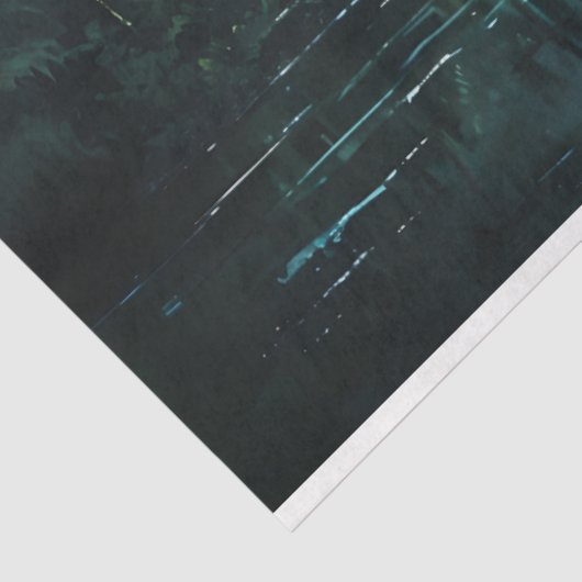 Tranquil Tropical Landscape with Elephant Tissuepapier (Detail)