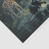 Tranquil Tropical Landscape with Exotic Anials Tissuepapier (Detail)