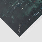 Tranquil Tropical Landscape with Flamingo Tissuepapier (Detail)