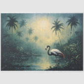 Tranquil Tropical Landscape with Flamingo Tissuepapier (Voorkant)