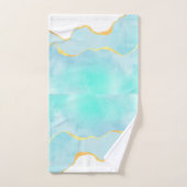 Tranquil Tropisch Groen Blauw met Gold Border Bad Handdoek (Handdoek)