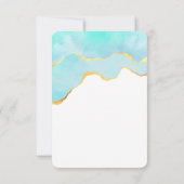 Tranquil Tropisch Groen met Gold Border Wedding RSVP Kaartje (Achterkant)