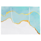 Tranquil Tropisch Groen met gouden Grens Verjaarda Groot Cadeauzakje (Achterkant)