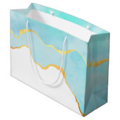 Tranquil Tropisch Groen met gouden Grens Verjaarda Groot Cadeauzakje (Achterkant Gekanteld)