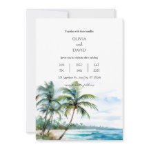 Tranquil Tropisch Zeegezicht Palm Beach Bruiloft
