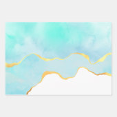 Tranquil Tropische Groene Waterverf Gold Border Inpakpapier Vel (Voorkant 3)