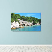 Tranquil Tropische kustlijn met grotten Canvas Afdruk (Insitu (Houten vloer))