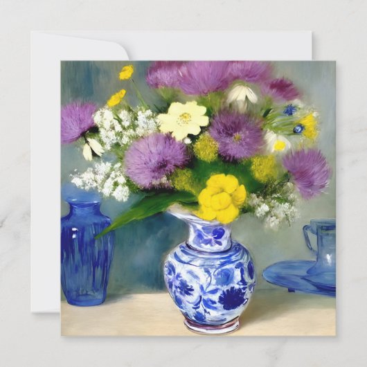 Tranquil Vaas van Bloemen Print Bedankkaart (Voorkant)