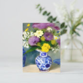 Tranquil Vaas van Bloemen Print Briefkaart (Staand voorkant)
