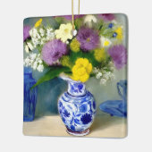 Tranquil Vaas van Bloemen Print Keramisch Ornament (Links)